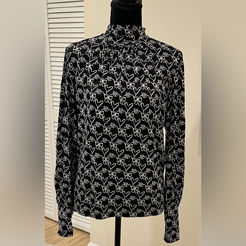 & Other Stories Monochrome Patterned Top